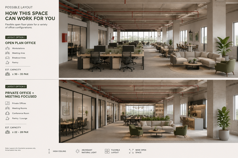 Office Layout Concept Illustration Nabel Sakha Building